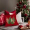 Christmas Pillow Covers 18x18 Inch Tree Christmas Decorations Velvet Red Christmas Throw Pillow Cases Xmas Christmas Decor Winter Decorative Pillows for Couch Holiday Soft Gold